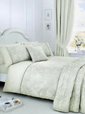 Dreams & Drapes green jasmine jacquard cushion 43cm - British product