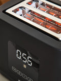 Black 4-slice digital toaster (British brand)