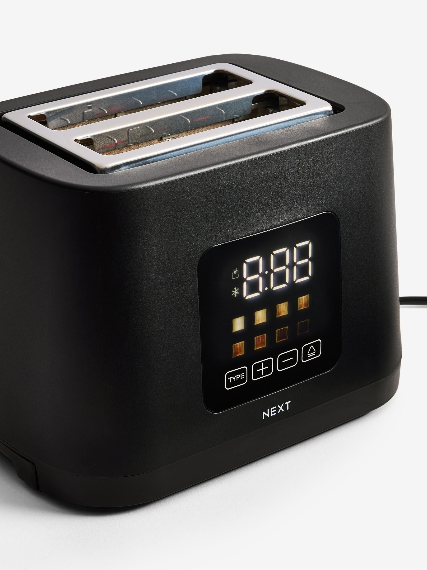 Black 4-slice digital toaster (British brand)