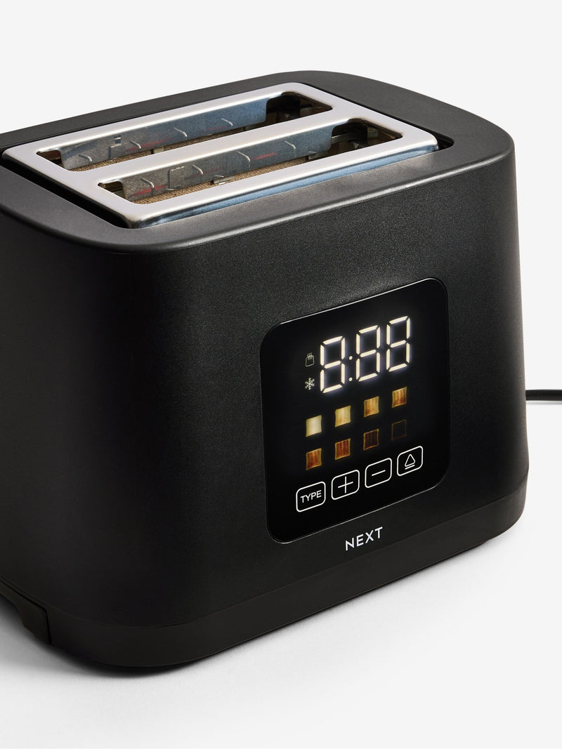 Black 4-slice digital toaster (British brand)