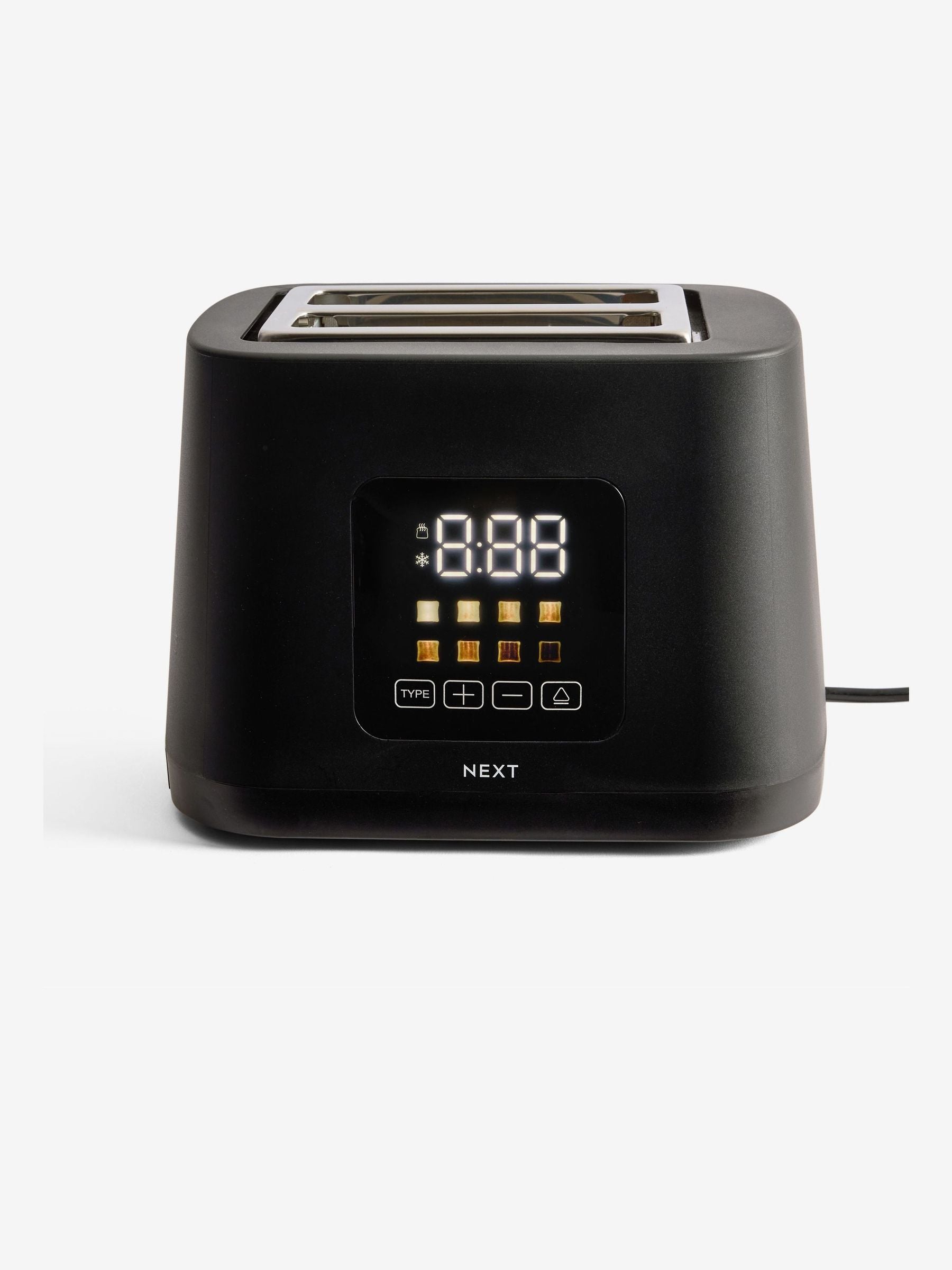 Black 4-slice digital toaster (British brand)