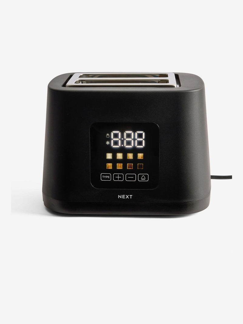 Black 4-slice digital toaster (British brand)