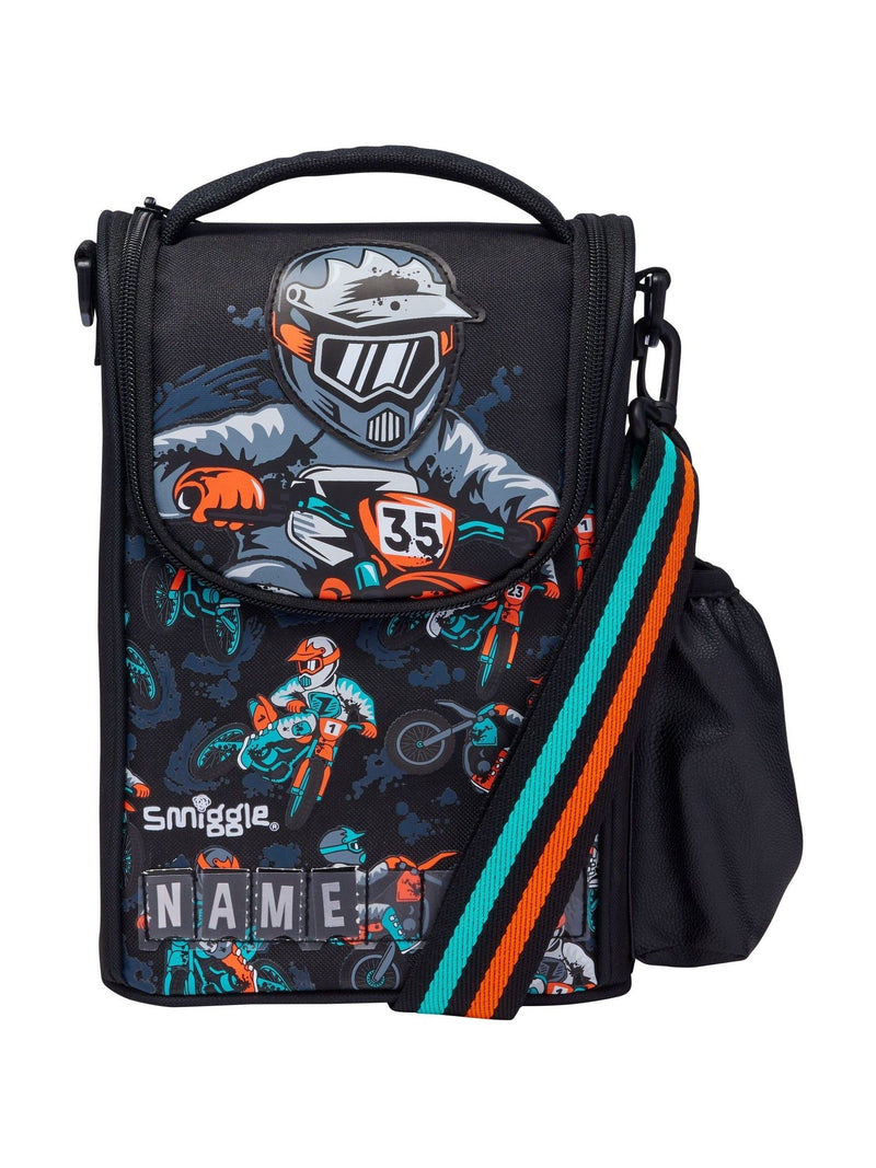 Smiggle Black Adventurous Junior ID Lunchbox With Strap