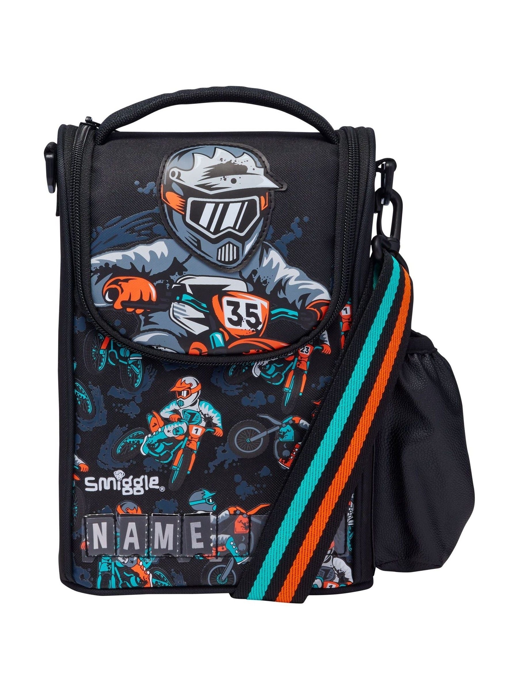 Smiggle Black Adventurous Junior ID Lunchbox With Strap