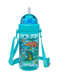 Smiggle Green Adventurous Teeny Tiny Plastic Drink Bottle With Strap 400Ml