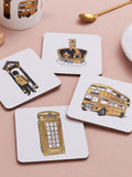 Victoria Eggs Set of 8 Gold and Black London Icons Coasters