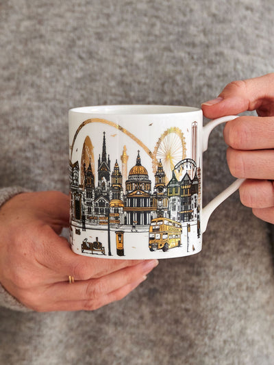 Next Victoria Eggs Set of 2 Gold and Black Quintessentially London Mugs- Buy online at McGrocer