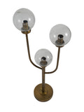Libra Interiors antique brass three globe table lamp (British brand)