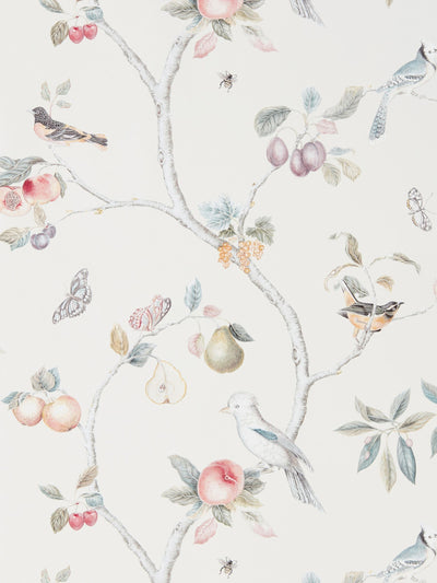 Next Sanderson Natural Fruit Aviary Country Woodland Wallpaper 10M- Buy online at McGrocer
