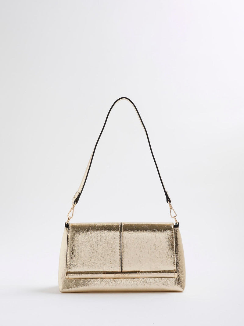 River Island gold bar front clutch bag (British brand)