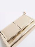River Island gold bar front clutch bag (British brand)