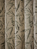 Curtains with blurred leaf print eyelet in olive green (British brand)