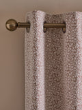 Pink Floral Chenille Eyelet Lined Curtains