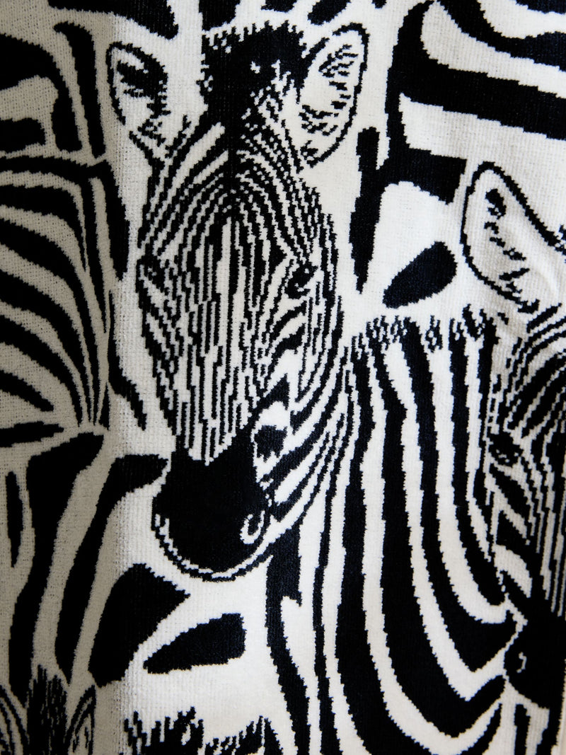 Monochrome zebra cotton towel, hand and bath sizes - British product