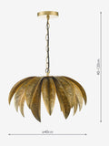 Dar Lighting Cara pendant antique gold ceiling light, UK version