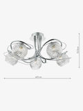 Dar Rehan flush ceiling light ribbed glass chrome - British product