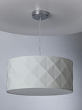 Dar Lighting Aisha white pendant light 40cm, imported from the UK