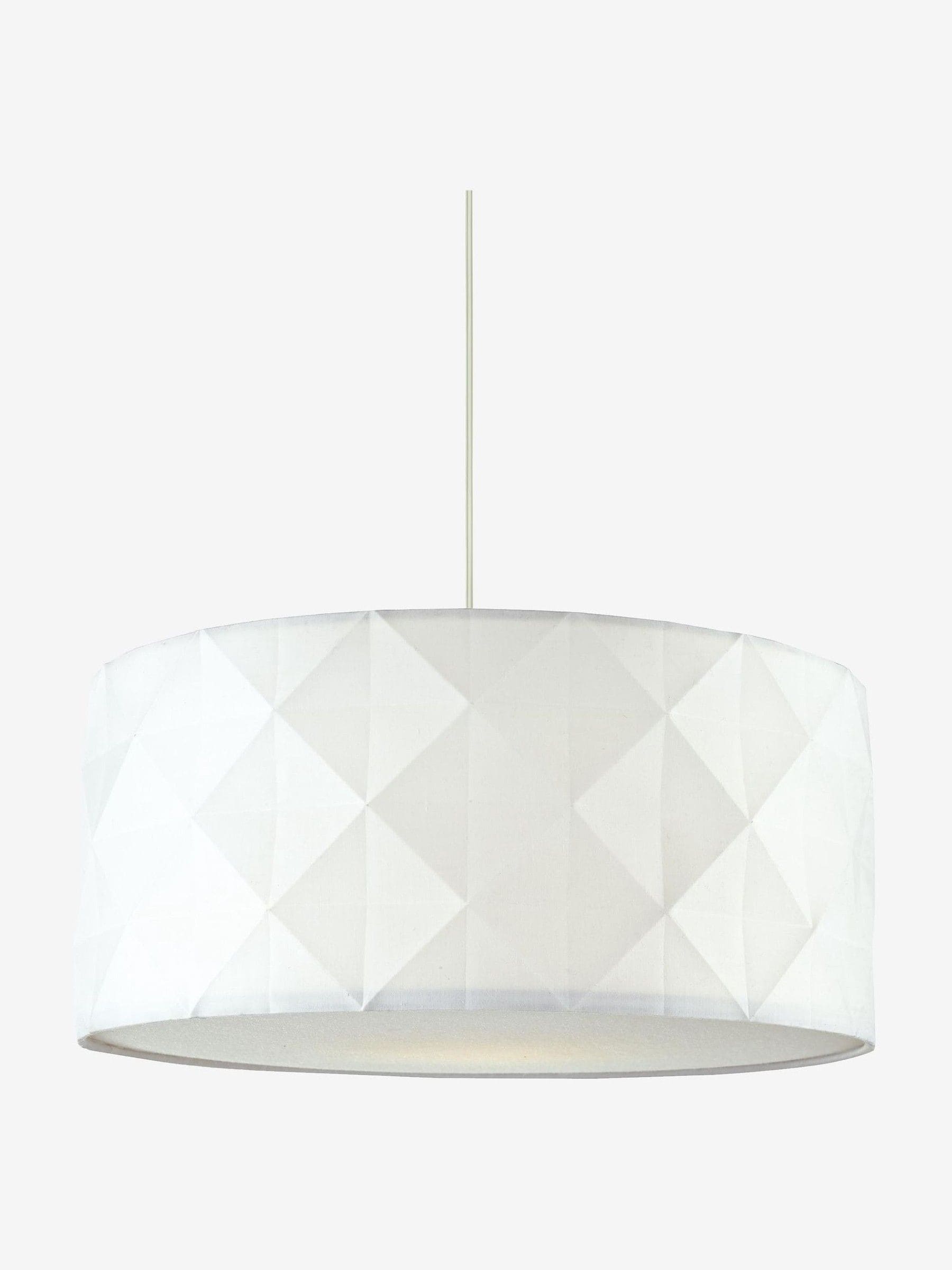 Dar Lighting Aisha white pendant light 40cm, imported from the UK