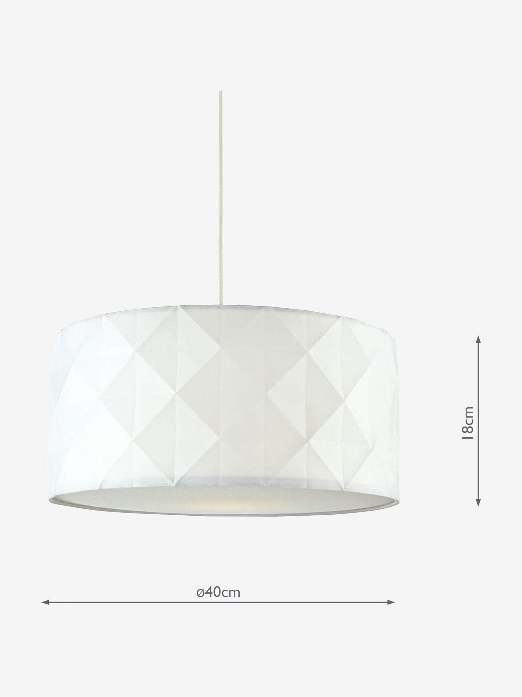 Dar Lighting Aisha white pendant light 40cm, imported from the UK