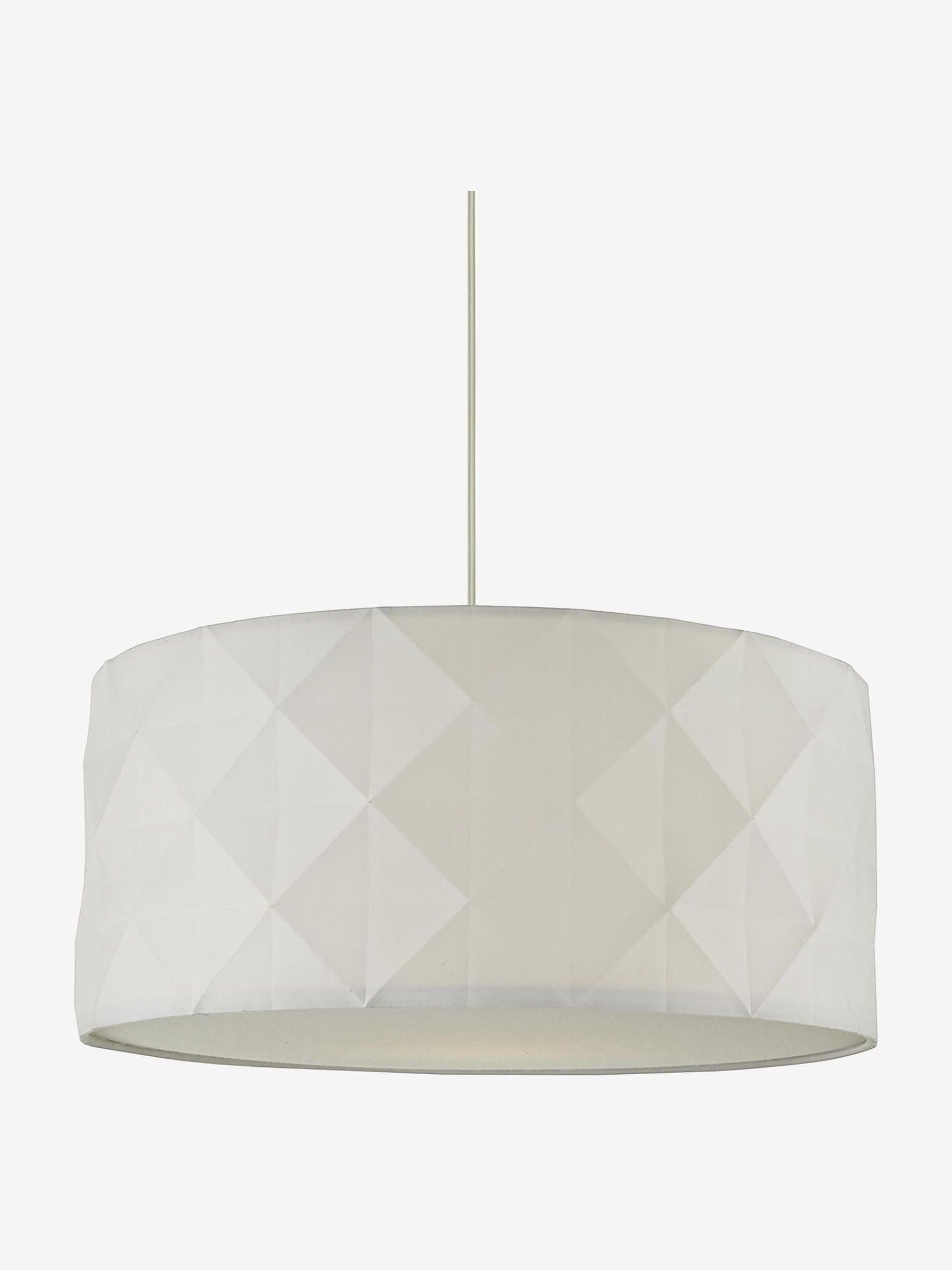 Dar Lighting Aisha white pendant light 40cm, imported from the UK