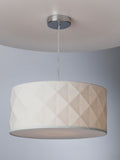 Dar Lighting Aisha white pendant light 40cm, imported from the UK