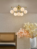 Dar Lighting Polished Gold Opal Glass Glass Ursa 7lt Flush Light Ceiling Light