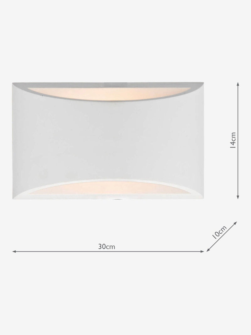 Dar Lighting Hove plaster wall washer, imported from the UK