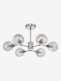 Dar Lighting Tyka semi flush ceiling light 6 light polished chrome glass, imported from the UK