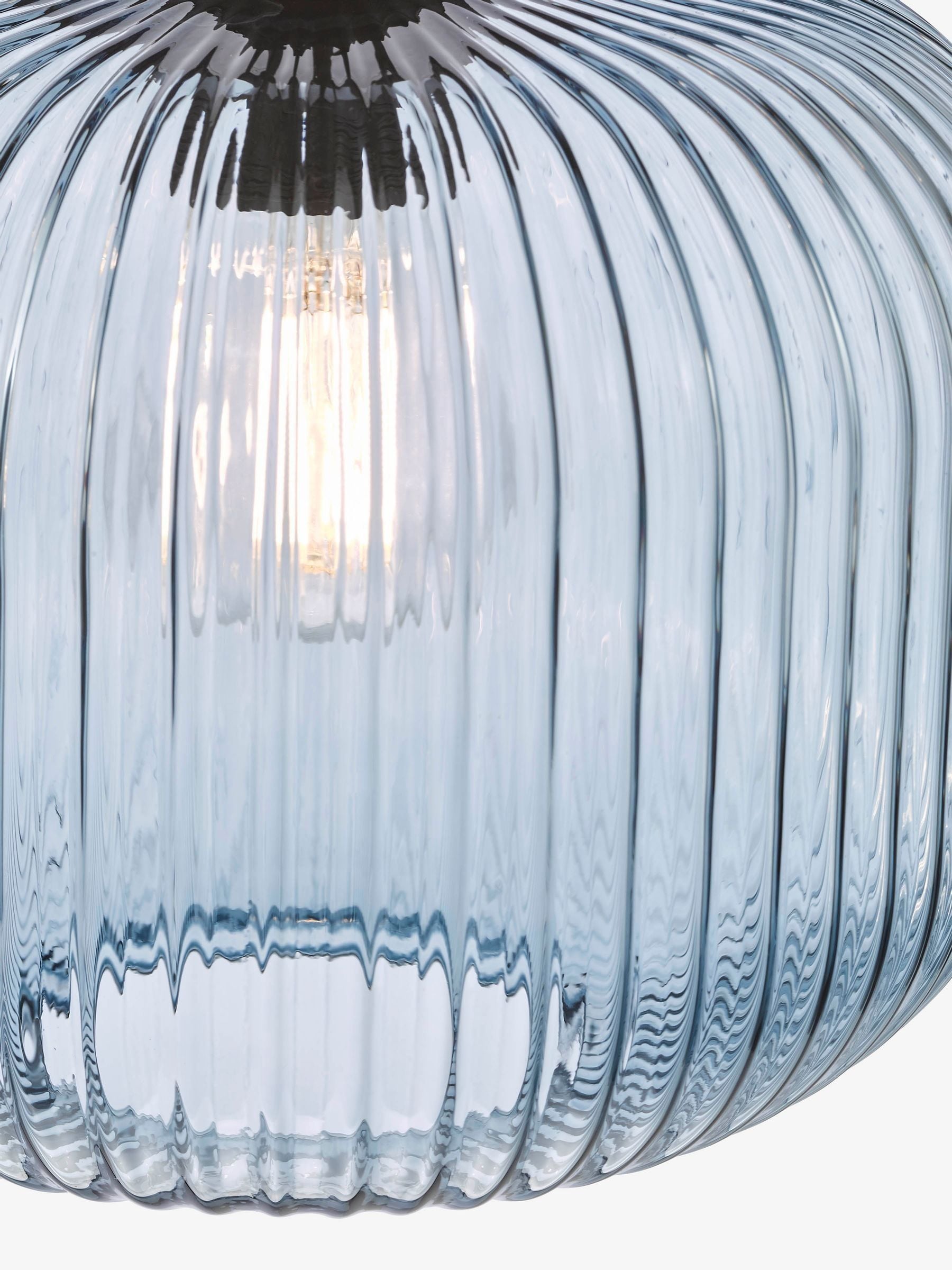 Dar Lighting pendant ceiling light matt black smoked ribbed glass, imported from the UK