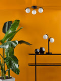 Dar Lighting Orlena flush ceiling light satin gold opal glass - British product