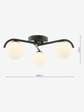 Dar Lighting Orlena flush ceiling light satin gold opal glass - British product