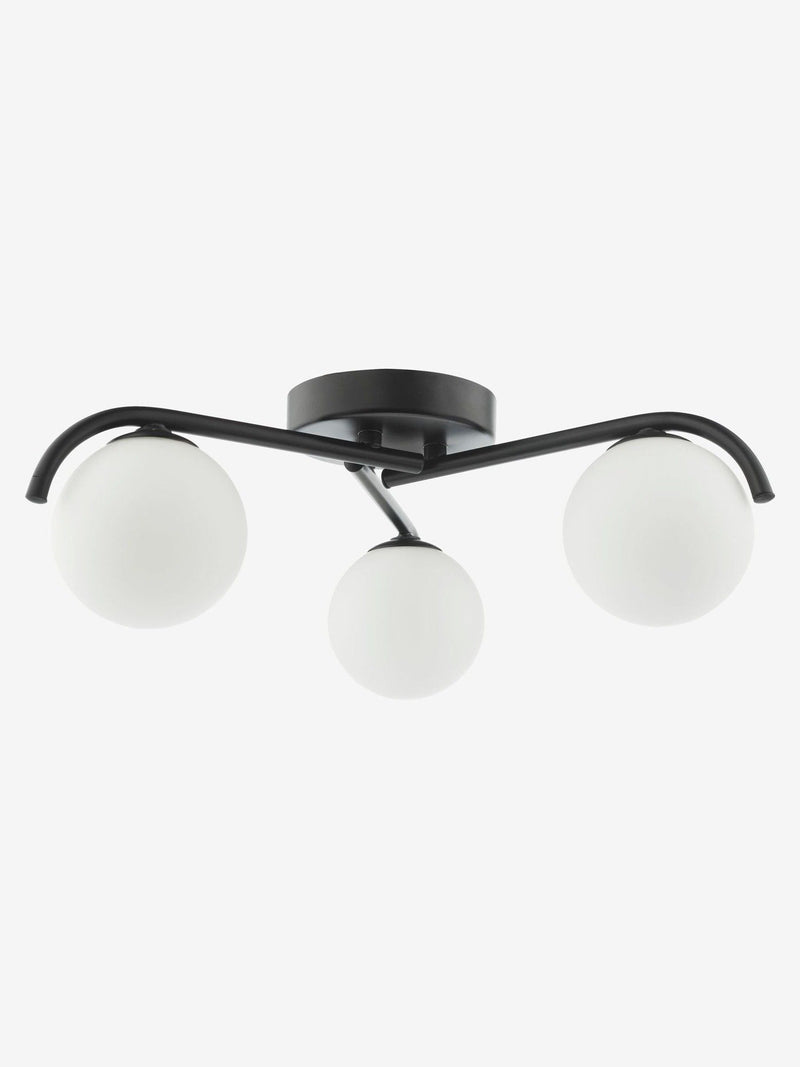 Dar Lighting Orlena flush ceiling light satin gold opal glass - British product