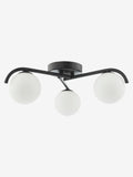 Dar Lighting Orlena flush ceiling light satin gold opal glass - British product