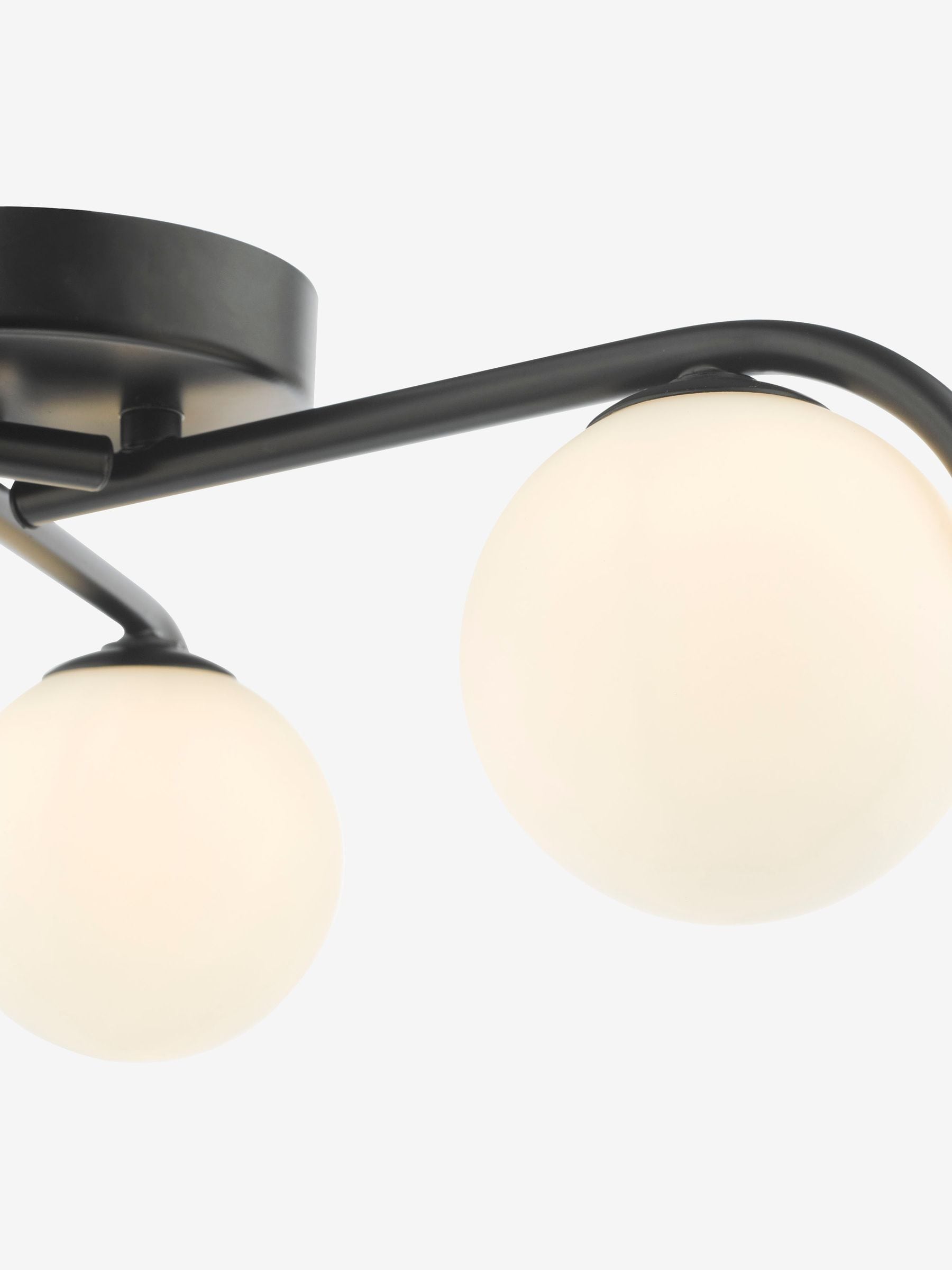 Dar Lighting Orlena flush ceiling light satin gold opal glass - British product