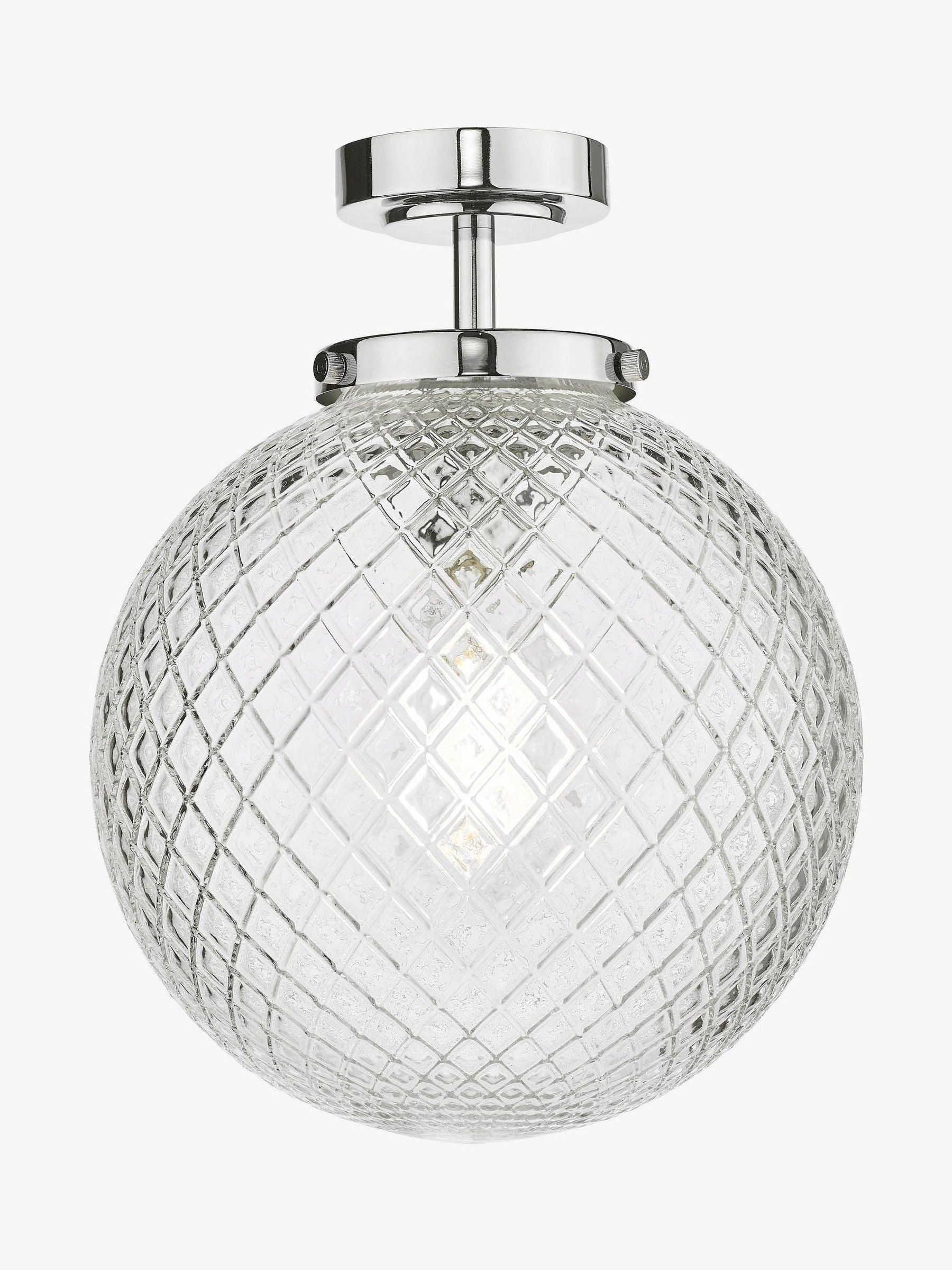 Dar Lighting Wayne semi flush ceiling light polished chrome 32cm (British brand)