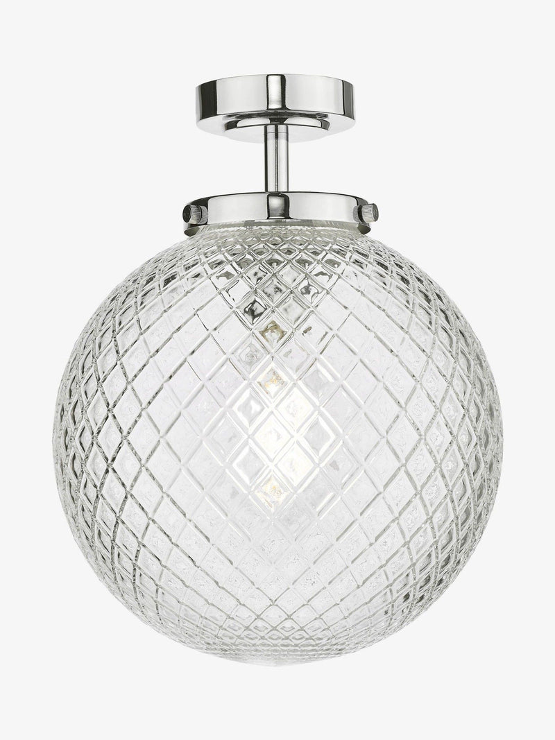 Dar Lighting Wayne semi flush ceiling light polished chrome 32cm (British brand)