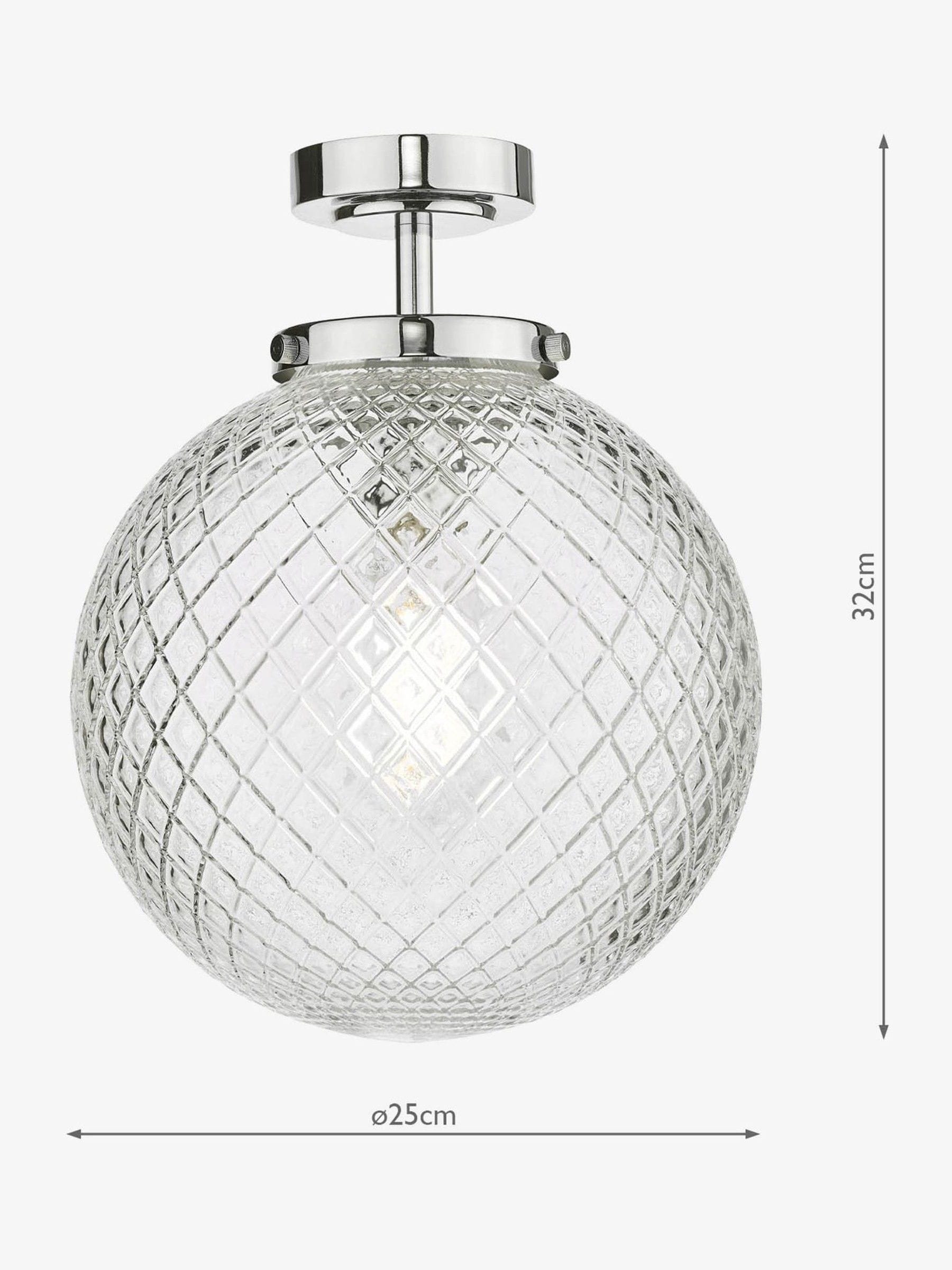 Dar Lighting Wayne semi flush ceiling light polished chrome 32cm (British brand)