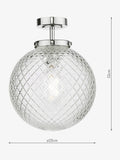 Dar Lighting Wayne semi flush ceiling light polished chrome 32cm (British brand)