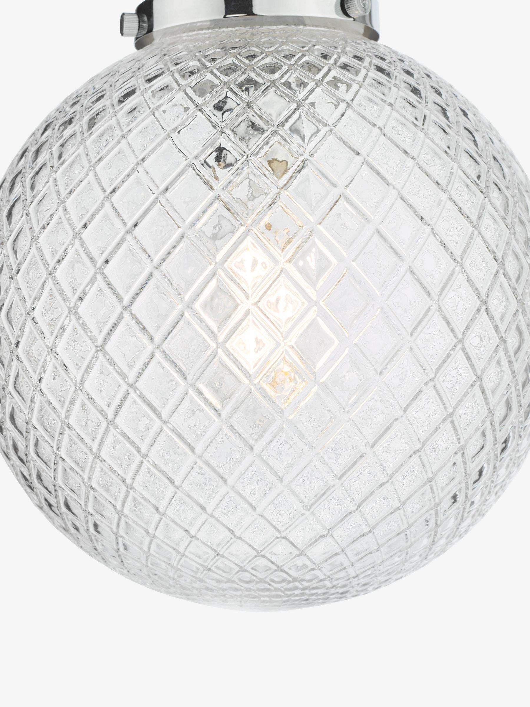 Dar Lighting Wayne semi flush ceiling light polished chrome 32cm (British brand)