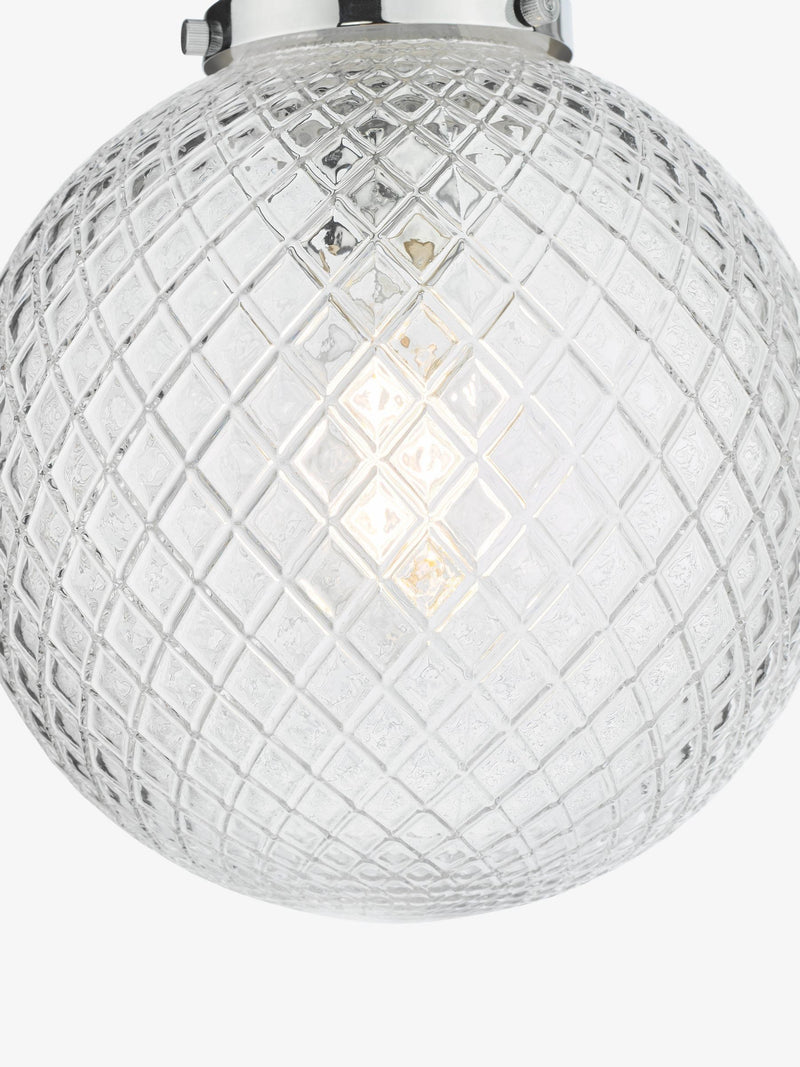 Dar Lighting Wayne semi flush ceiling light polished chrome 32cm (British brand)