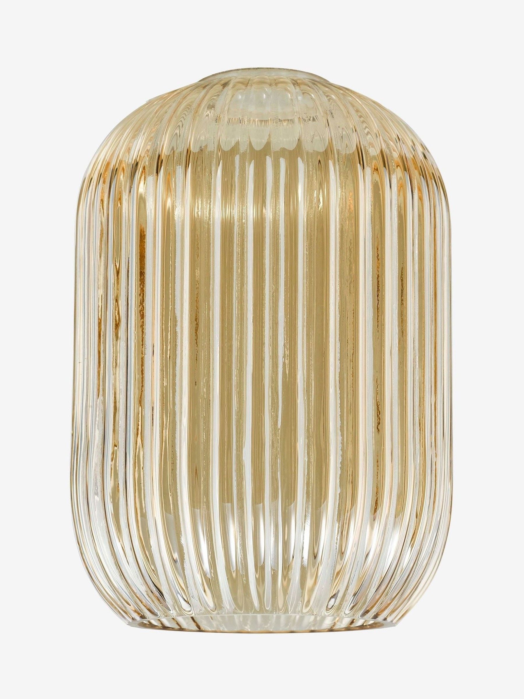 Dar Lighting champagne ribbed glass easy fit pendant light, UK version