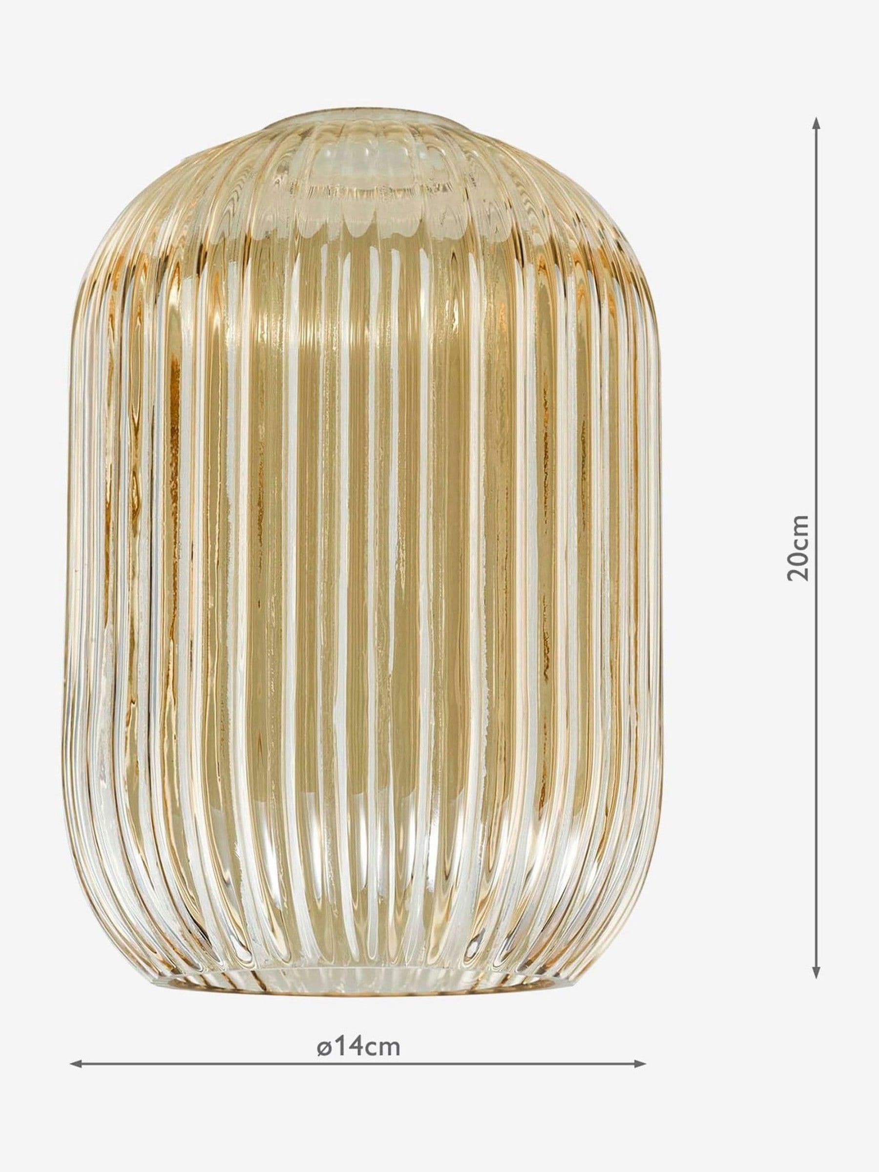 Dar Lighting champagne ribbed glass easy fit pendant light, UK version