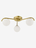 Dar Lighting Orlena flush ceiling light satin gold opal glass - British product