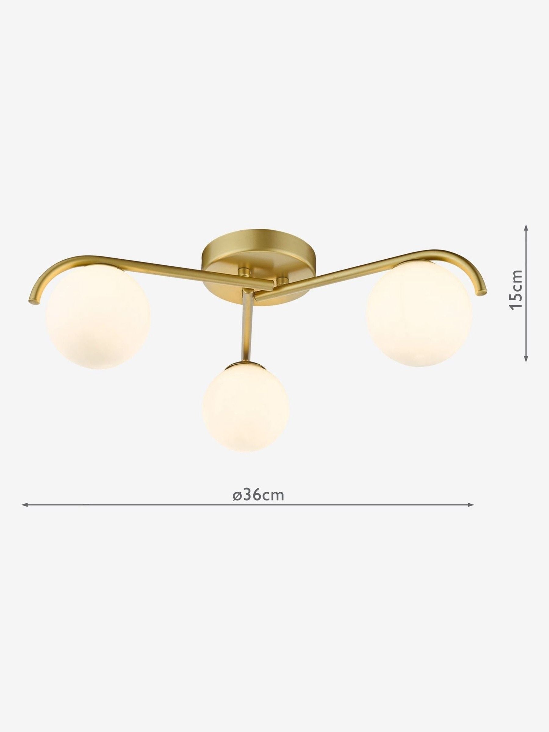 Dar Lighting Orlena flush ceiling light satin gold opal glass - British product