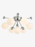 Dar Ursa flush ceiling light polished chrome opal glass shades (British brand)