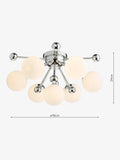 Dar Ursa flush ceiling light polished chrome opal glass shades (British brand)