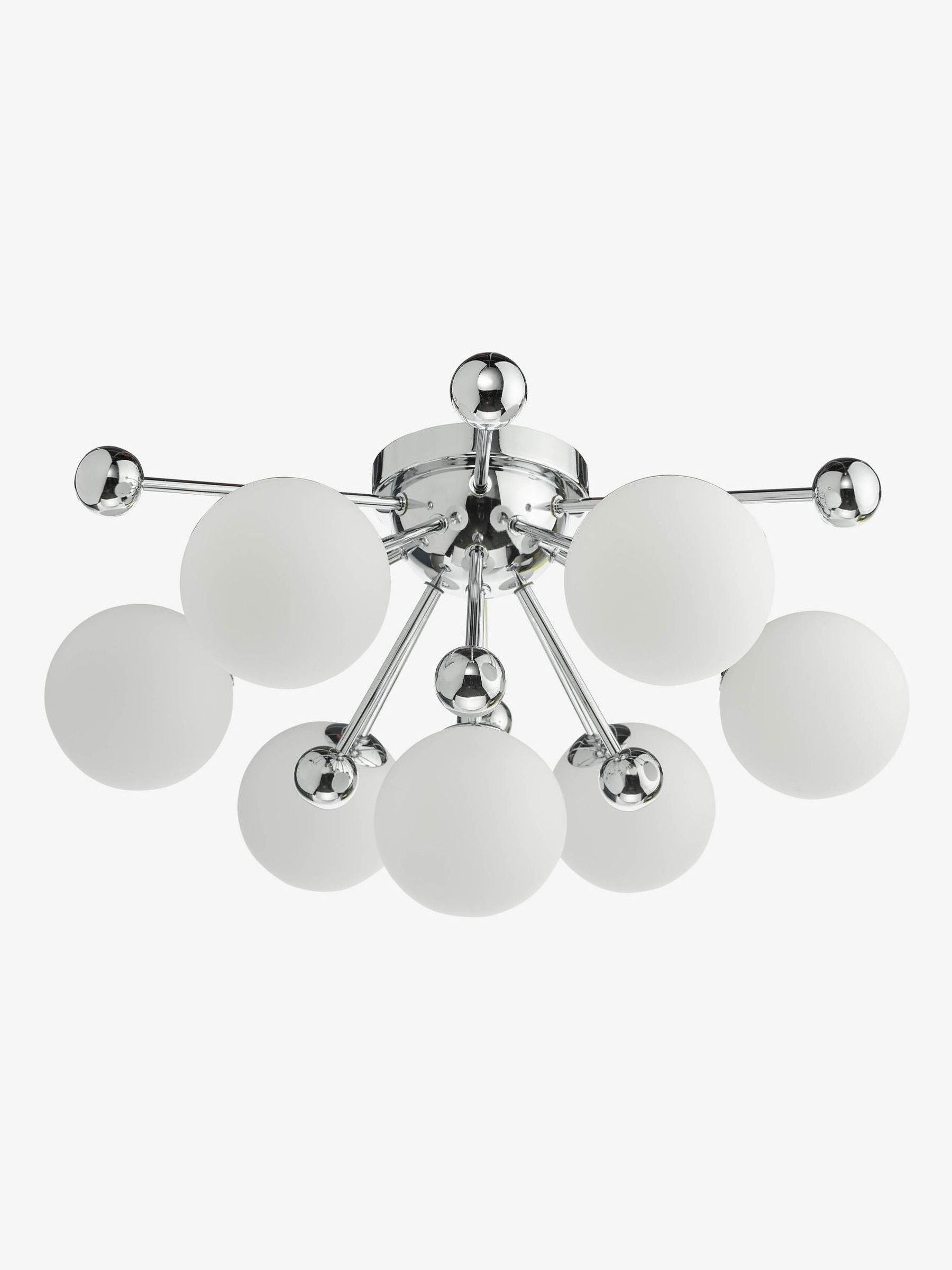 Dar Ursa flush ceiling light polished chrome opal glass shades (British brand)