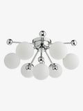 Dar Ursa flush ceiling light polished chrome opal glass shades (British brand)