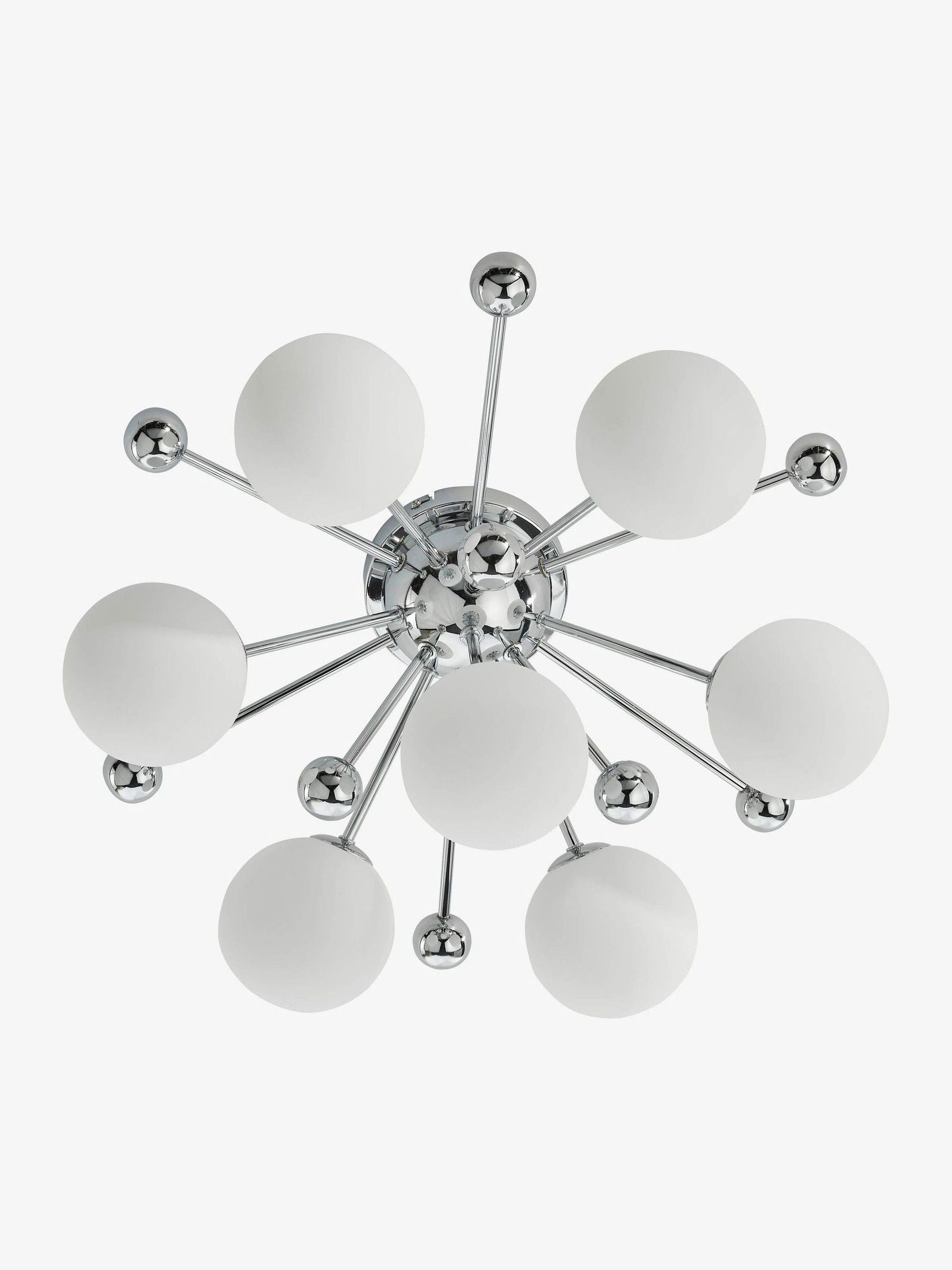 Dar Ursa flush ceiling light polished chrome opal glass shades (British brand)