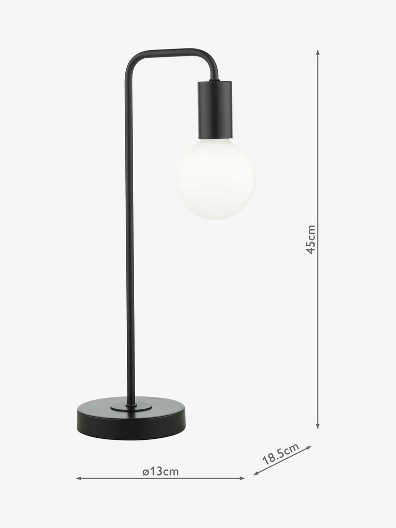 Dar Lighting Dena table lamp matt black (British brand)